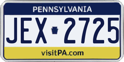 PA license plate JEX2725