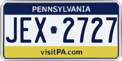 PA license plate JEX2727