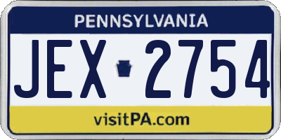 PA license plate JEX2754