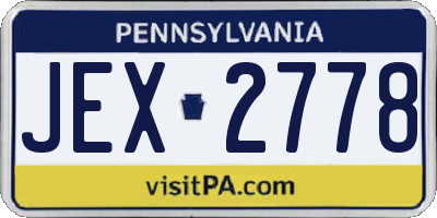 PA license plate JEX2778