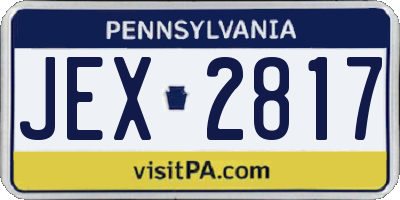 PA license plate JEX2817