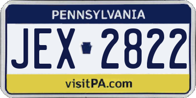 PA license plate JEX2822