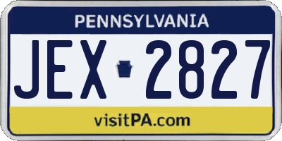 PA license plate JEX2827