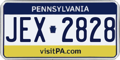 PA license plate JEX2828