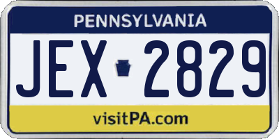 PA license plate JEX2829