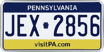 PA license plate JEX2856