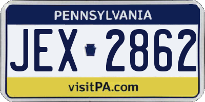 PA license plate JEX2862
