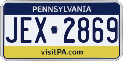 PA license plate JEX2869