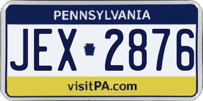 PA license plate JEX2876