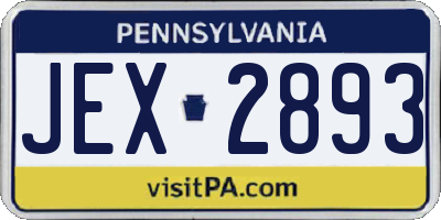 PA license plate JEX2893