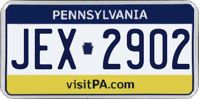 PA license plate JEX2902