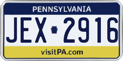 PA license plate JEX2916