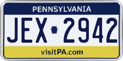 PA license plate JEX2942