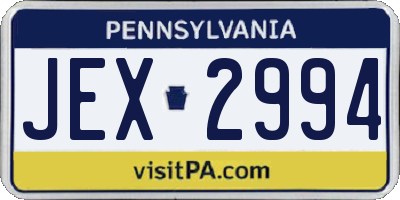 PA license plate JEX2994