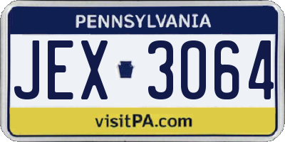 PA license plate JEX3064