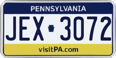 PA license plate JEX3072
