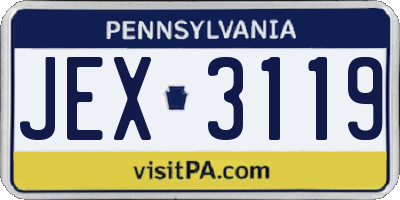 PA license plate JEX3119