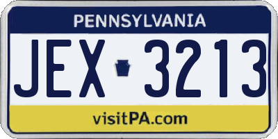 PA license plate JEX3213