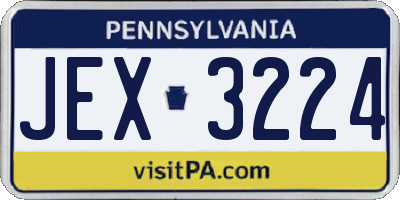PA license plate JEX3224
