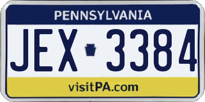 PA license plate JEX3384