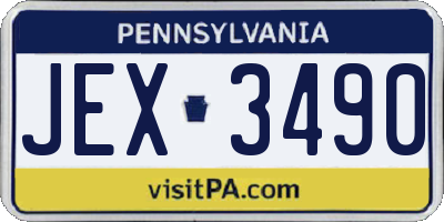 PA license plate JEX3490