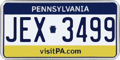 PA license plate JEX3499