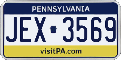 PA license plate JEX3569