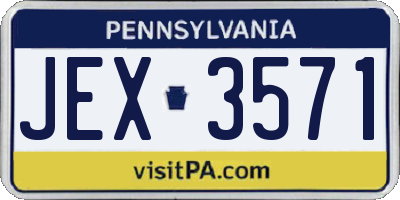 PA license plate JEX3571