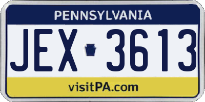 PA license plate JEX3613