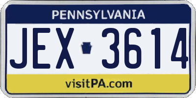 PA license plate JEX3614