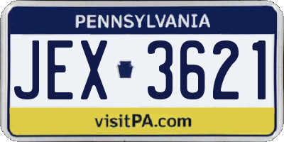 PA license plate JEX3621