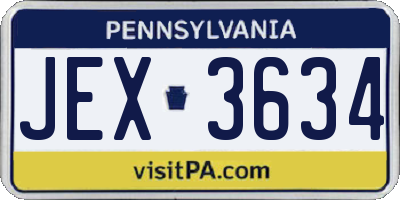 PA license plate JEX3634