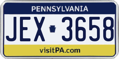 PA license plate JEX3658