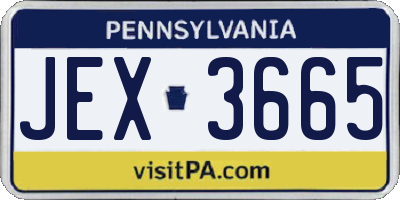 PA license plate JEX3665