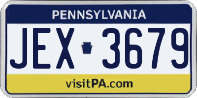 PA license plate JEX3679