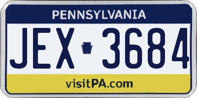 PA license plate JEX3684