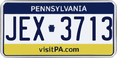 PA license plate JEX3713