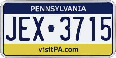 PA license plate JEX3715