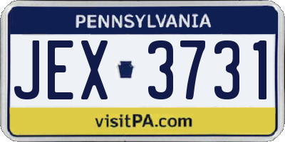 PA license plate JEX3731