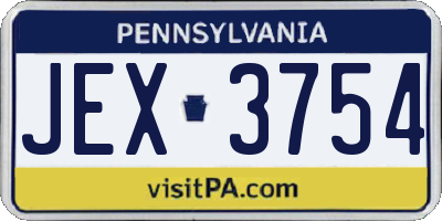 PA license plate JEX3754