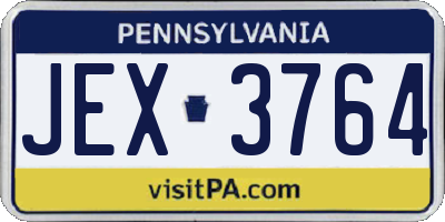 PA license plate JEX3764