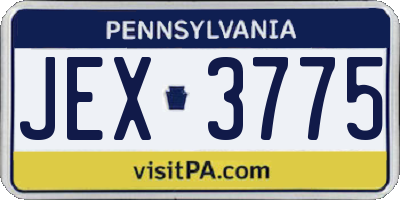 PA license plate JEX3775