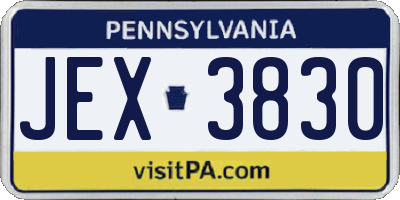 PA license plate JEX3830