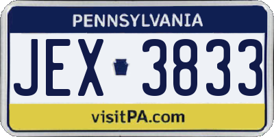 PA license plate JEX3833
