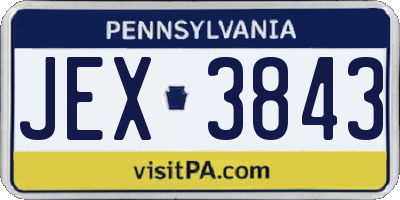 PA license plate JEX3843