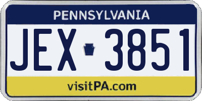 PA license plate JEX3851