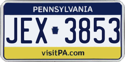 PA license plate JEX3853