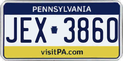 PA license plate JEX3860