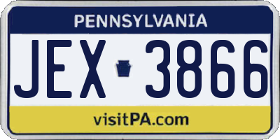 PA license plate JEX3866
