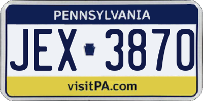 PA license plate JEX3870